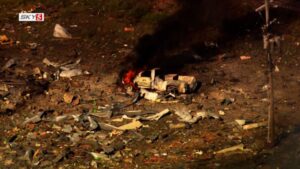 Aftermath of explosion in Hickman County TN at Tennessee TNT plant showing damaged Accurate Energetic Systems facility